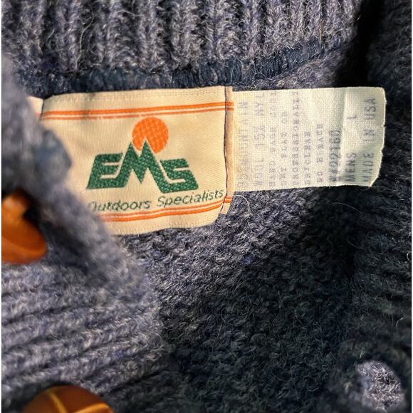 Eastern Mountain Sports EMS L Shawl Collar Sweater Button Grandpa VTG USA Made - Picture 3 of 8